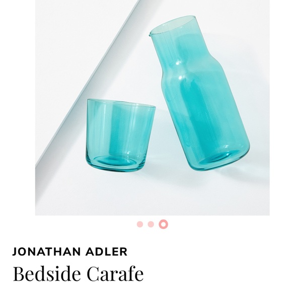 JONATHAN ADLER BIBA Blue Glass Bedside Carafe & Cup Set NIB - Picture 5 of 7